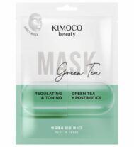KIMOCO Регулирующее и тонизирующее средство, экстракт зеленого чая и тканевая маска с постбиотиками.